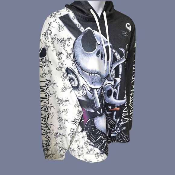 JACK SKELLINGTIN & SALLY Oversized Plus Size Pullover Skull, Graphic Hoodie XXXL - Picture 7 of 16